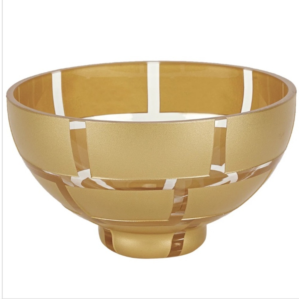 Brand New BADASH 7" Gold Wall Crystal Bowl
